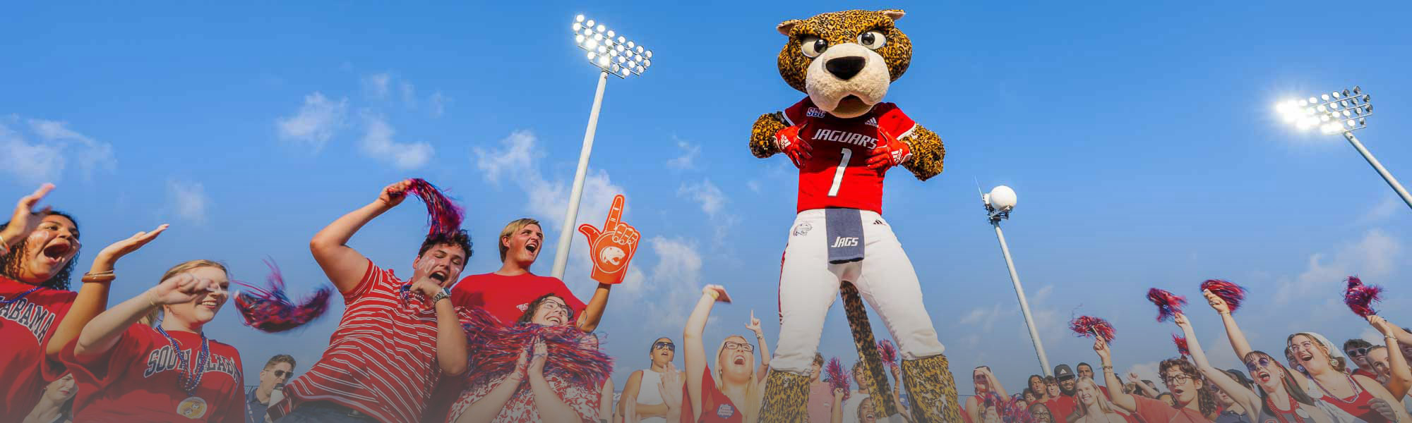 Jaguar fans in the stands with South Paw