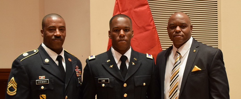 SGT Antione Stewart with 2LT Calvin Lane and LTC Lane (ret)