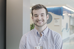 Male student smiling.