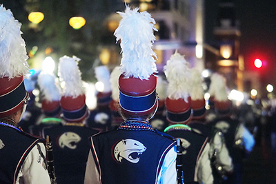 Jaguar Marching Band at Mardi Gras.