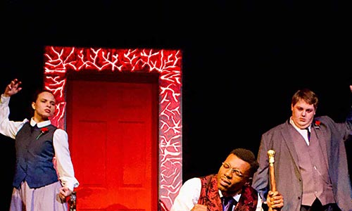 Students performing in a play.