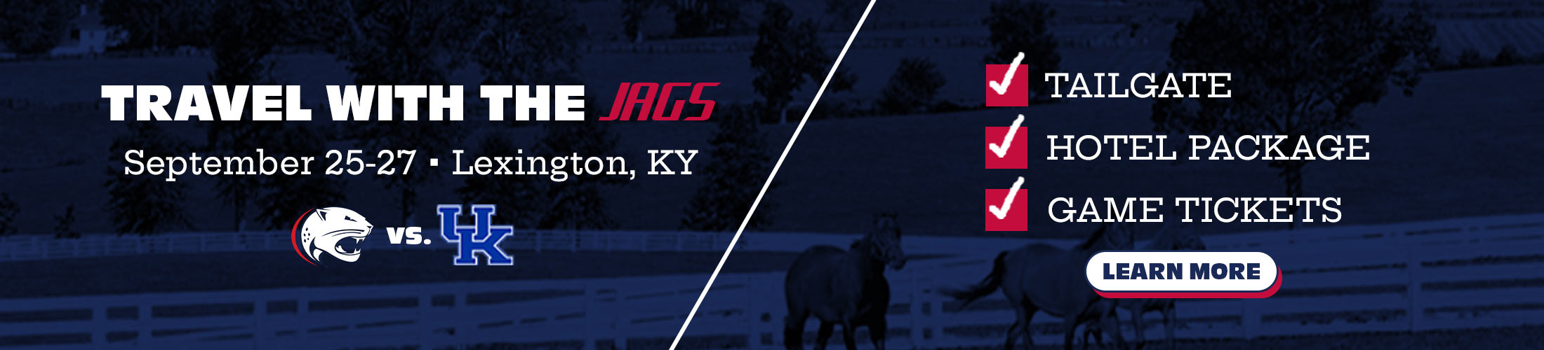 Sept 25-27 Lexington, KY Tailgate, Hotel Package, Game Tickets