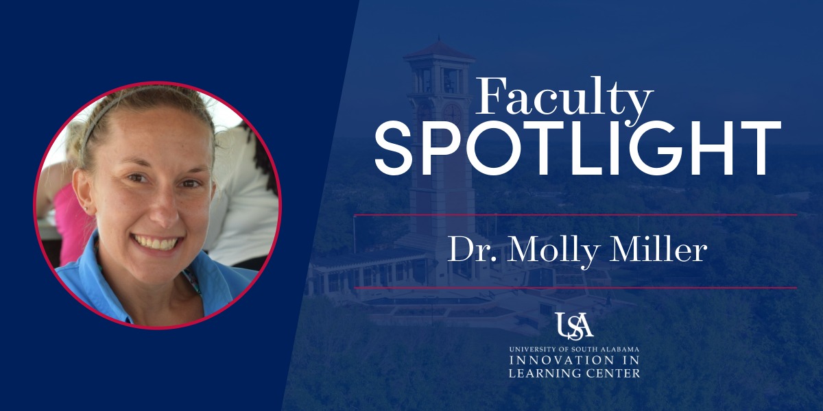 faculty spotlight banner showing photo of dr. molly miller