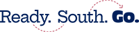 Ready South Go Horizontal Blue and White logo