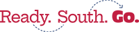 Ready South Go Horizontal Red and White logo