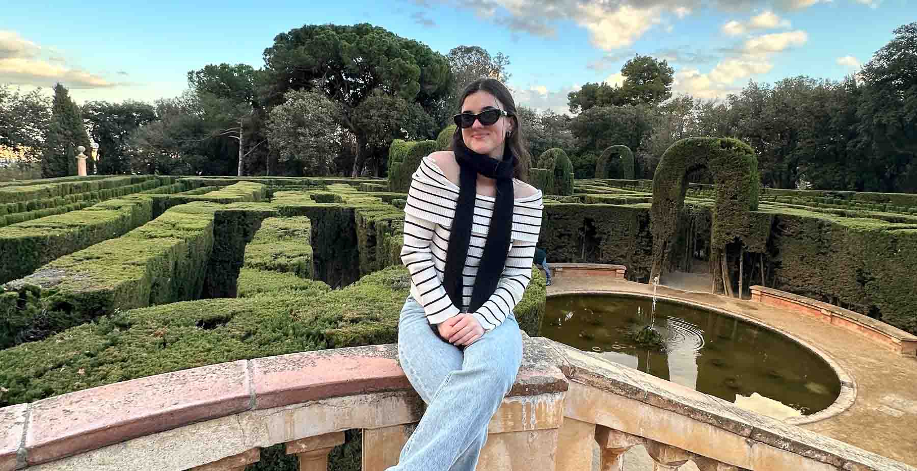 Abby Russ, a University of South Alabama journalism student, is one of just 32 students in the nation to be selected for the Leading Change in Latin America Fellowship. Last summer she studied in Spain, which included a visit to Parc del Laberint d'Horta in Barcelona, pictured above. 
