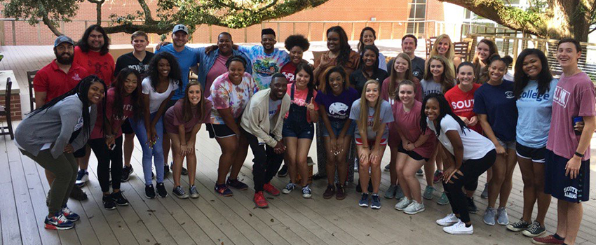 SGA Group Picture outside of Campus Rec under a tree